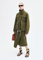 Military Jacket in Brushed Cotton - Olive - CO Collections